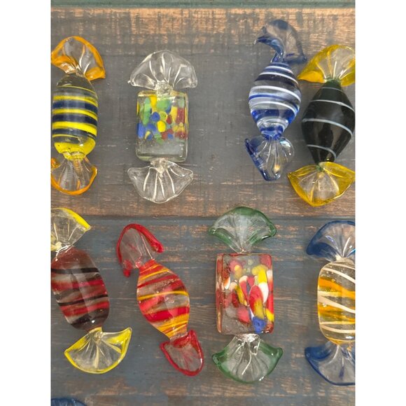 Art Glass 16 Pieces Of Wrapped Candy Sweets - Picture 3 of 6